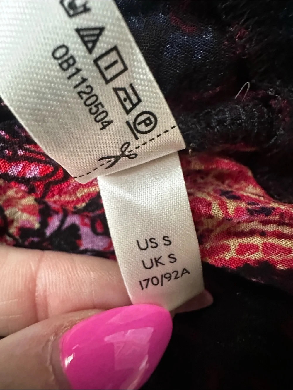 Free People Burgundy and Magenta Printed Camisole
